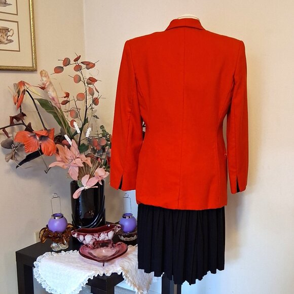 Vintage mr.jax Red Pure Virgin Wool Lined Blazer 100% Wool Jacket - Picture 7 of 11